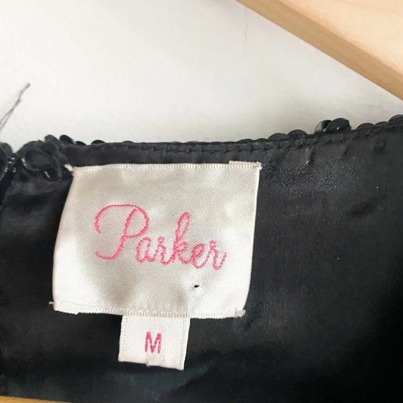 PArker All Sequin Black Brown Flapper Style Mini Dress M - Picture 7 of 10